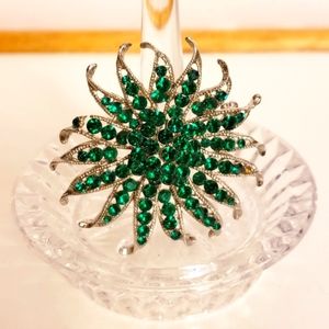 Vintage Green Austrian Crystal Brooch/Pendant